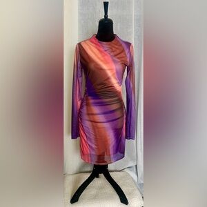 Elegant Multicolor Long Sleeve Dress
